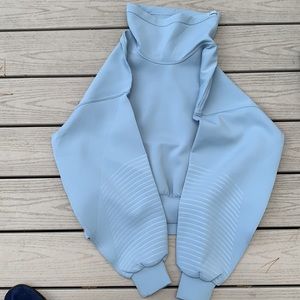 Lululemon 🍋 Turtle neck crop top. Long sleeve in Light Blue. Size 10